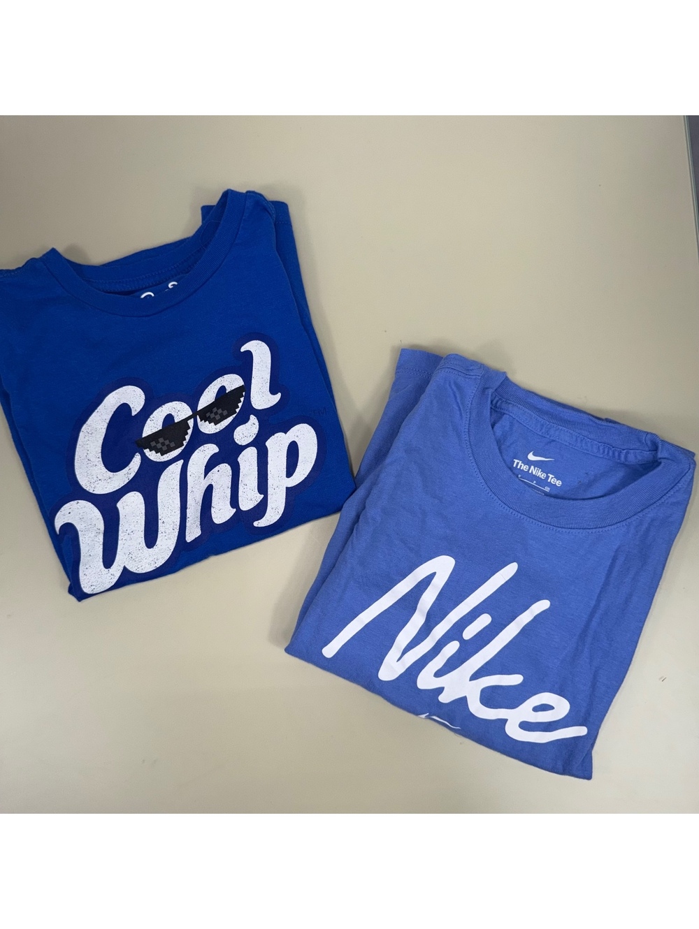 Boys Size 6/7 Shirt Lot Nike & Cool Whip Graphic Tees Blue